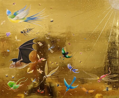 They Flock the Sky by Lara Broecke, Painting for Sale on Select