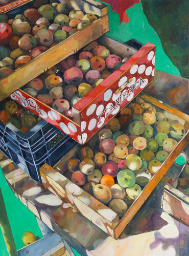 Les Cagettes de Pommes by Yoann Borsato, Painting for Sale on Select