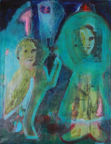 The Sisters by Eva Wiren, Painting for Sale on Select