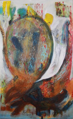 Cat for a walk by Eva Wiren, Painting for Sale on Select