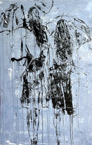 "girlfriends in the rain " RK42 by Roger König, Painting for Sale on Select