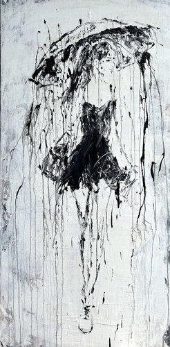 Umbrella - Silent Rain No.2 by Roger König, Painting for Sale on Select
