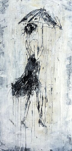Umbrella - Silent Rain No.7 by Roger König, Painting for Sale on Select