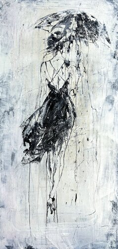Umbrella - Silent Rain No.6 by Roger König, Painting for Sale on Select