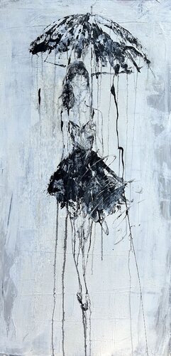Umbrella - Silent Rain No.10 by Roger König, Painting for Sale on Select