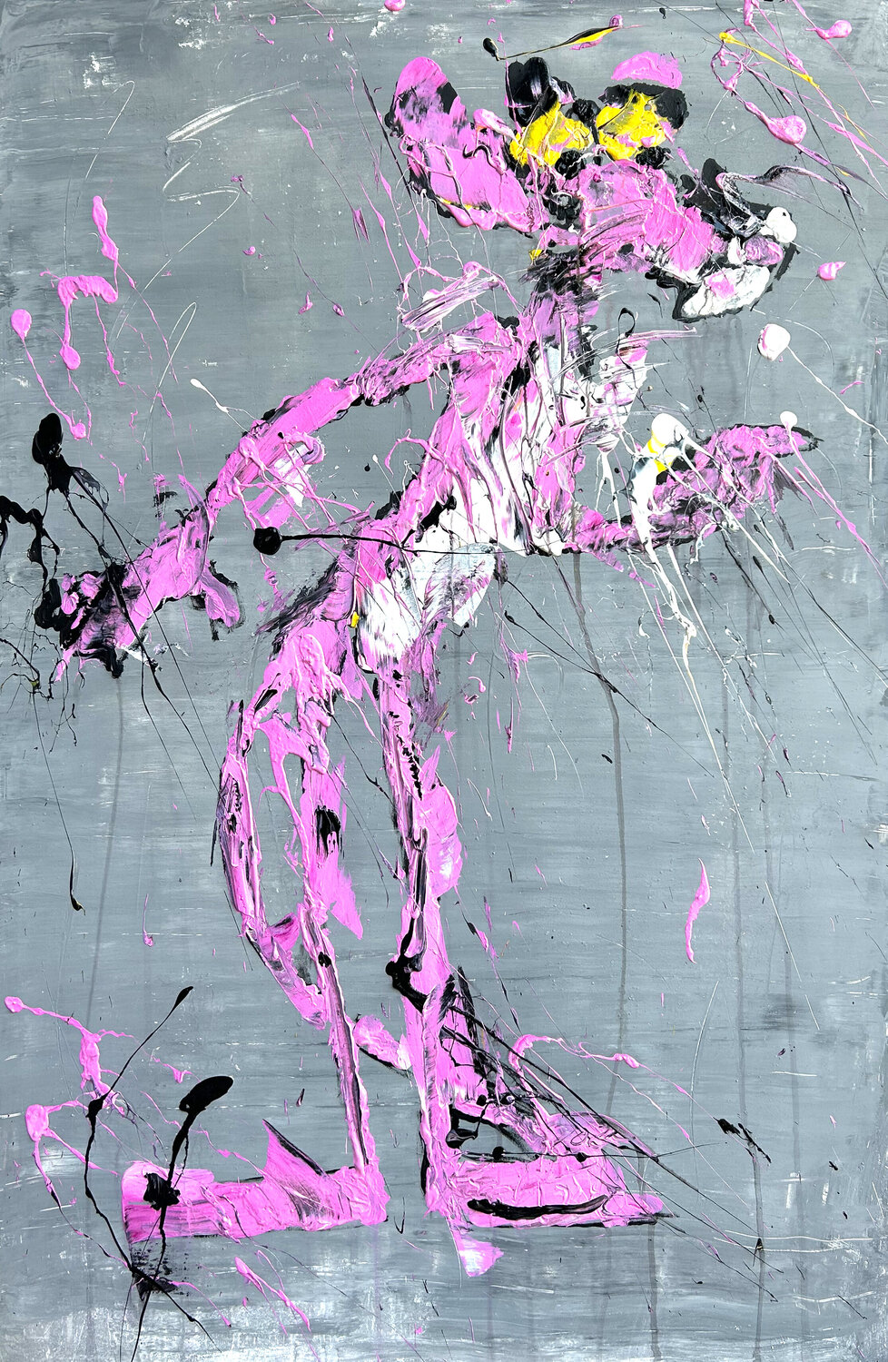 "abstract pink" PP25 Roger König Original painting for sale