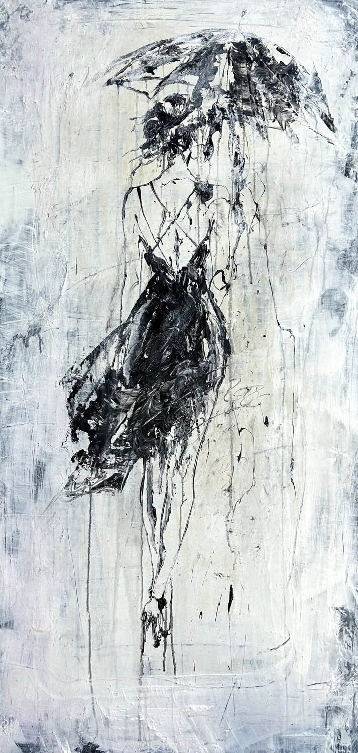 Umbrella - Silent Rain No.6 Roger König Original painting for sale