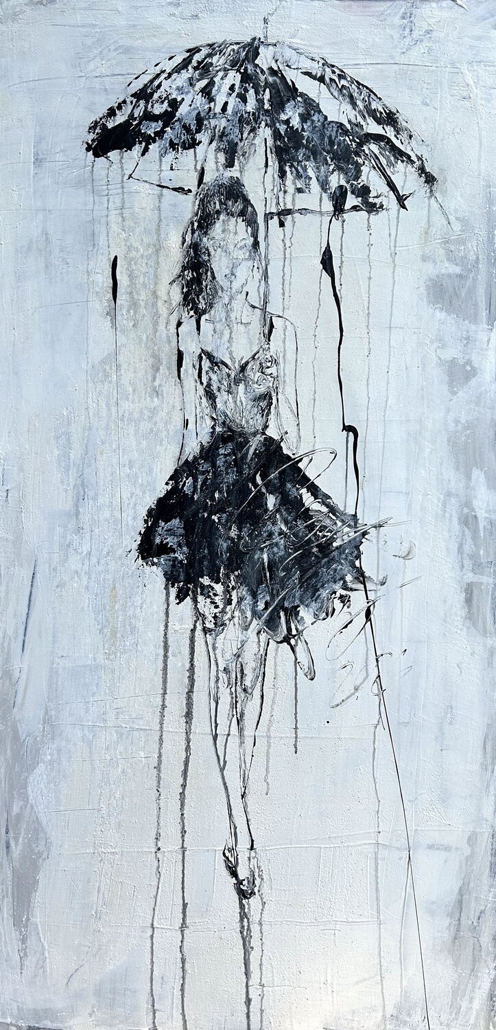 Umbrella - Silent Rain No.10 Roger König Original painting for sale