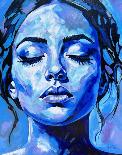 Blue Silence by Julijana Ravbar, Painting for Sale on Select