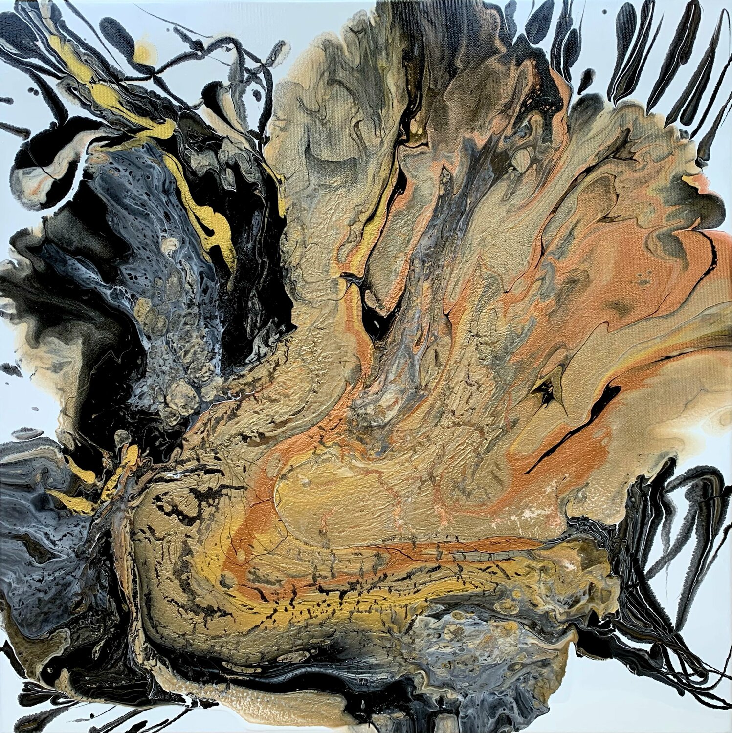 The Shining of Gold #3 Julijana Ravbar Original painting for sale