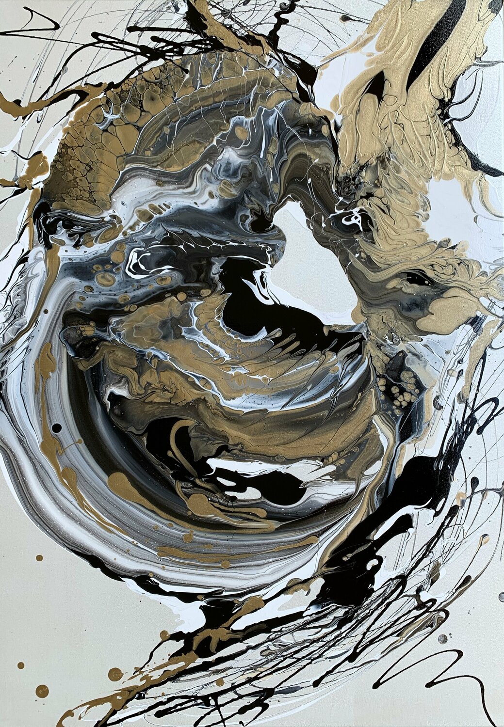 The Shining of Gold #7 Julijana Ravbar Original painting for sale