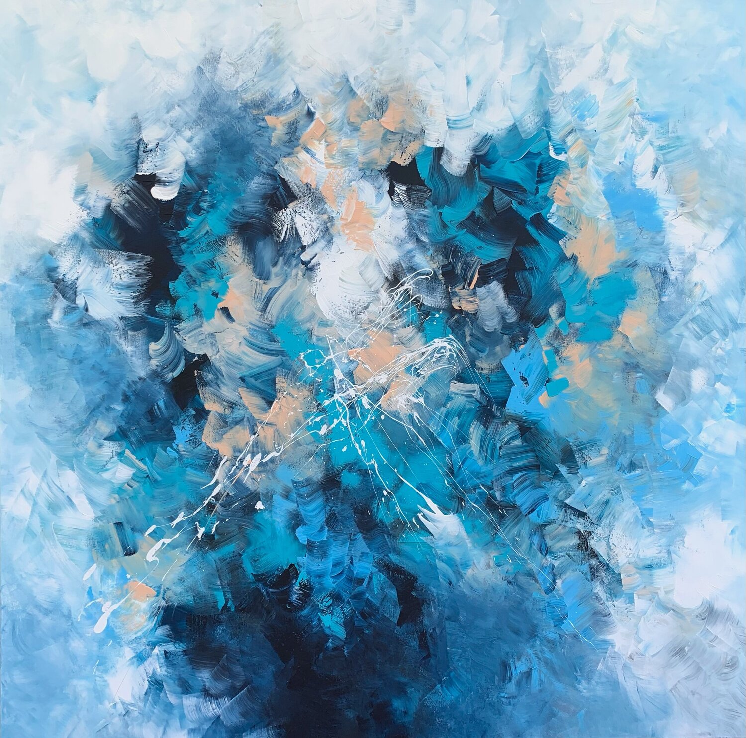 Blue Lights Julijana Ravbar Original painting for sale