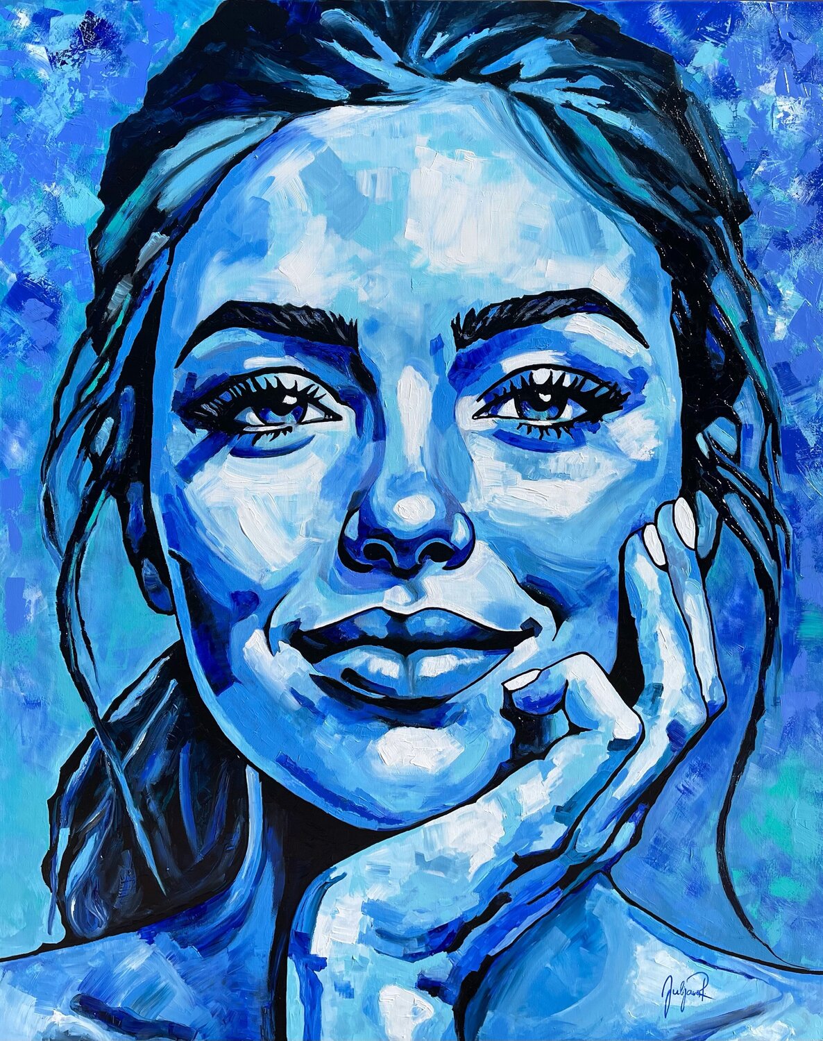 Monologue in Blue Julijana Ravbar Original painting for sale