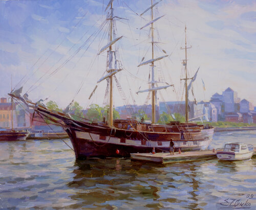 The Jeanie Johnston at Dublin Port. by Serguei Zlenko, Painting for Sale on Select