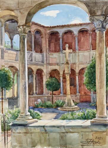 Church yard. Orijuela. by Serguei Zlenko, Painting for Sale on Select