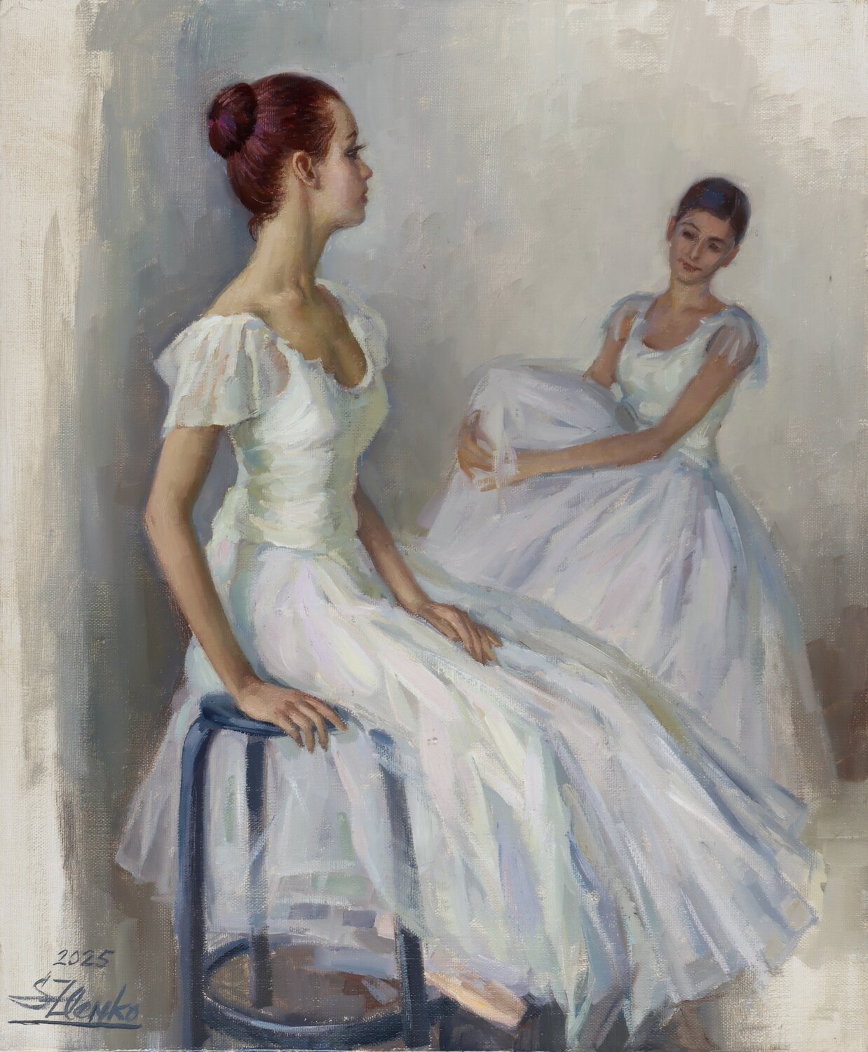 Two ballet dancers. Serguei Zlenko Original painting for sale