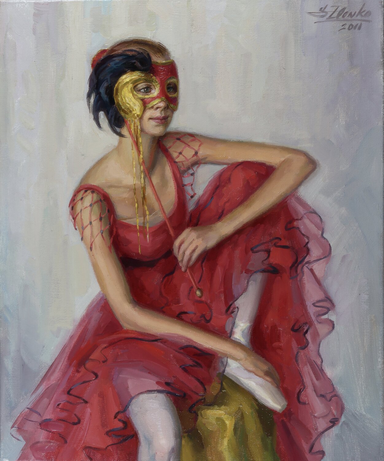 Dancer with a mask. Serguei Zlenko Original painting for sale