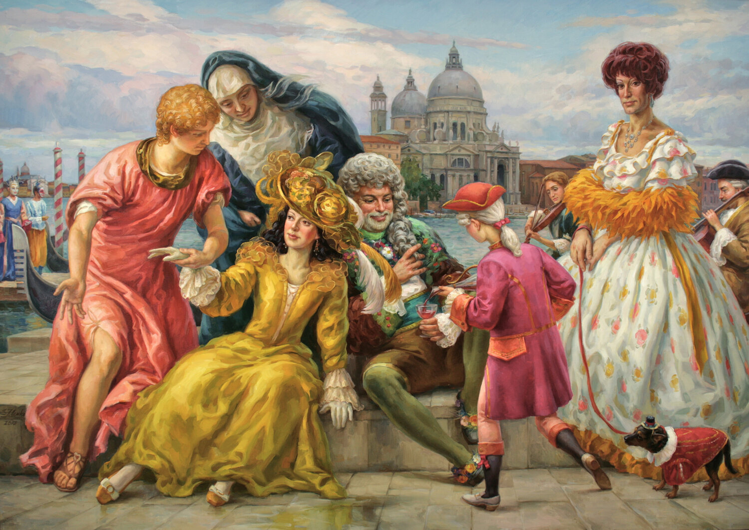 Tribut to  Paolo Veronese Serguei Zlenko Original painting for sale