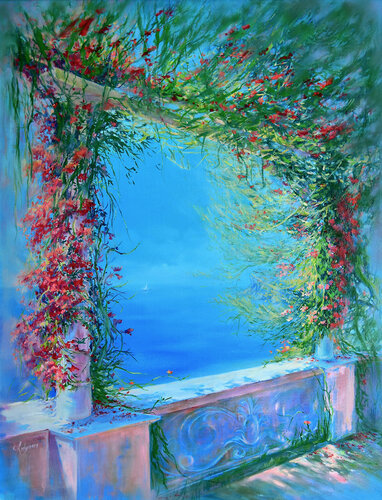 Summer Terrace by Vlada Kadymova, Painting for Sale on Select