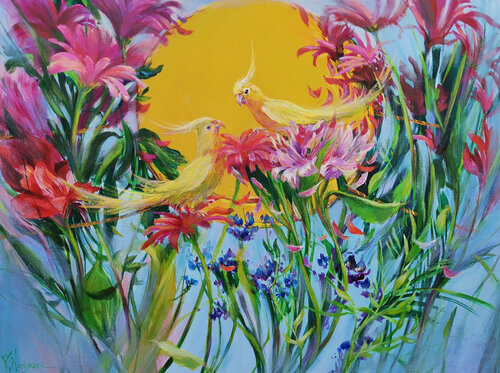 Love  Is  In  The  Air by Vlada Kadymova, Painting for Sale on Select