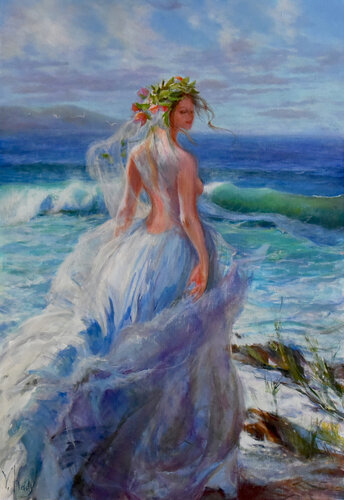 On The Shore by Vlada Kadymova, Painting for Sale on Select
