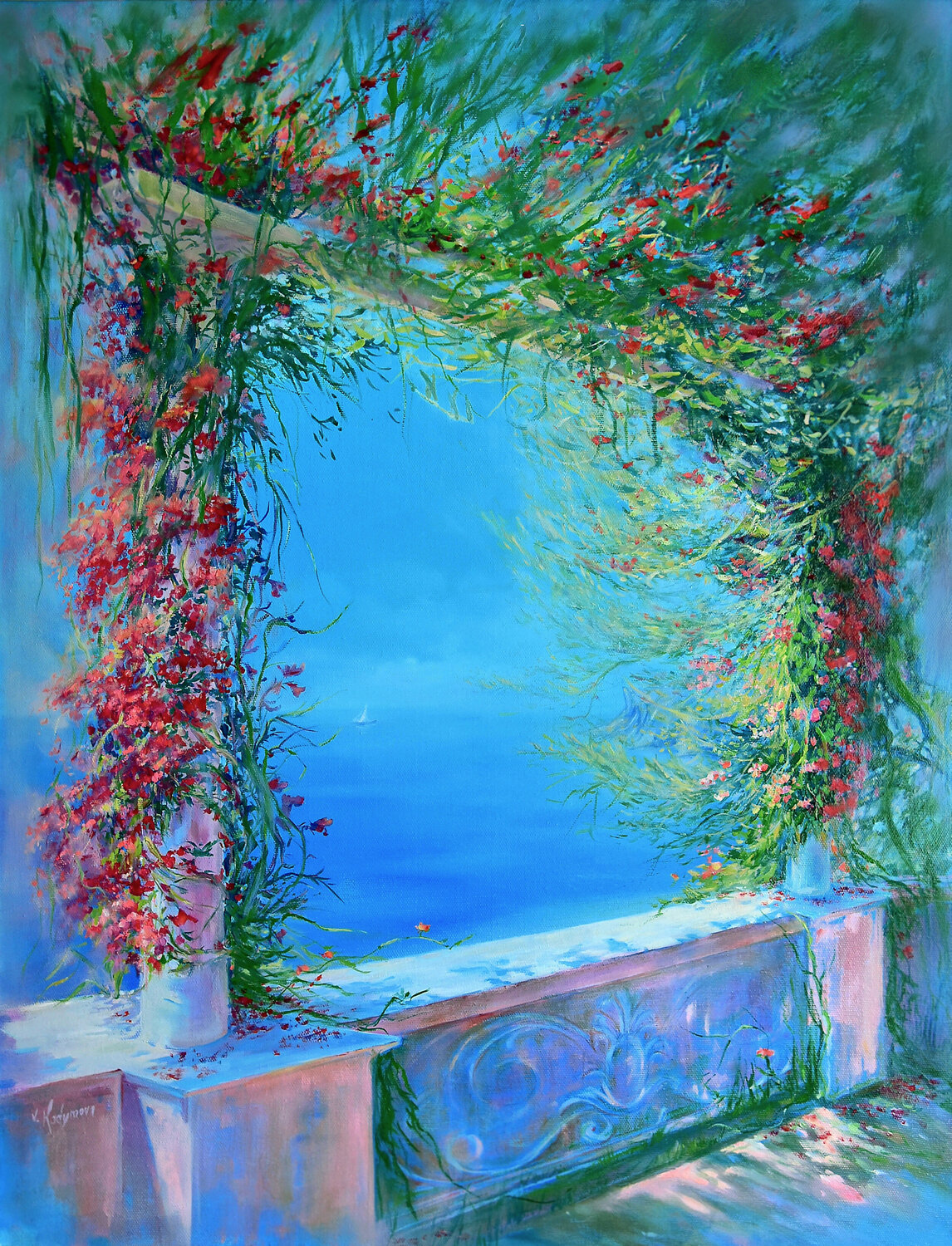 Summer Terrace Vlada Kadymova Original painting for sale