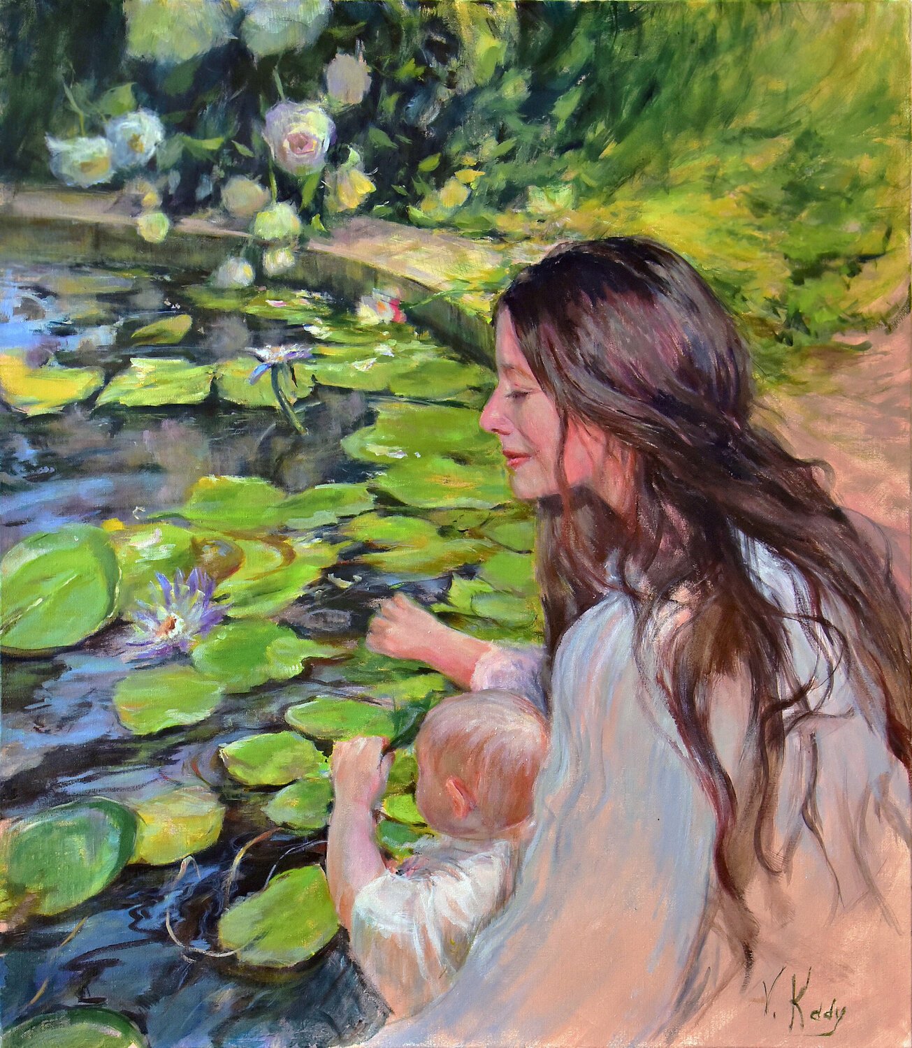 Mother and Child Vlada Kadymova Original painting for sale