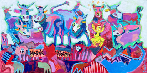 Herde heimzu by Fredi Gertsch, Painting for Sale on Select