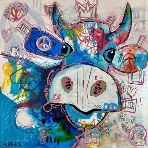 VoguLisi – Blue Harmony by Fredi Gertsch, Painting for Sale on Select
