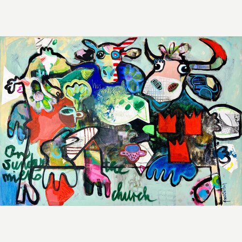 On Sunday Milks The Church by Fredi Gertsch, Painting for Sale on Select