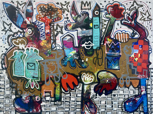 The Crowned Crowd by Fredi Gertsch, Painting for Sale on Select