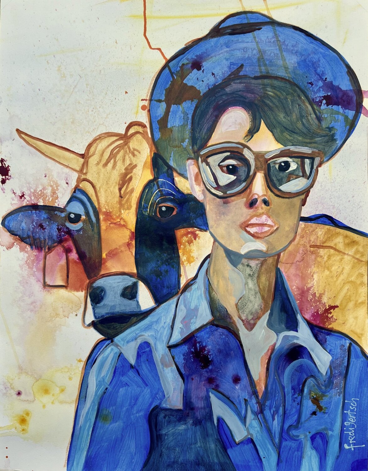 Women Power Fredi Gertsch Original painting for sale