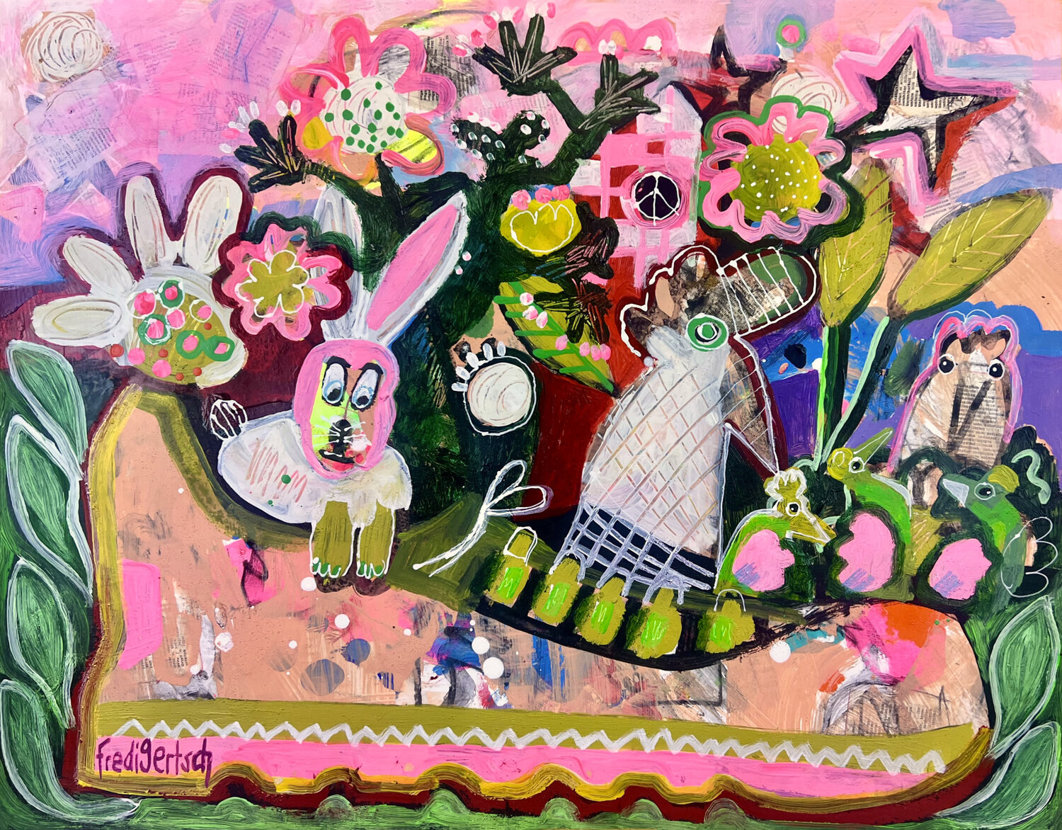 Hasilein, du musst nicht traurig sein Fredi Gertsch Original painting for sale
