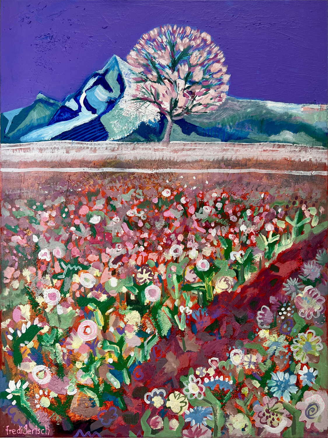Wo die Berge träumen Fredi Gertsch Original painting for sale
