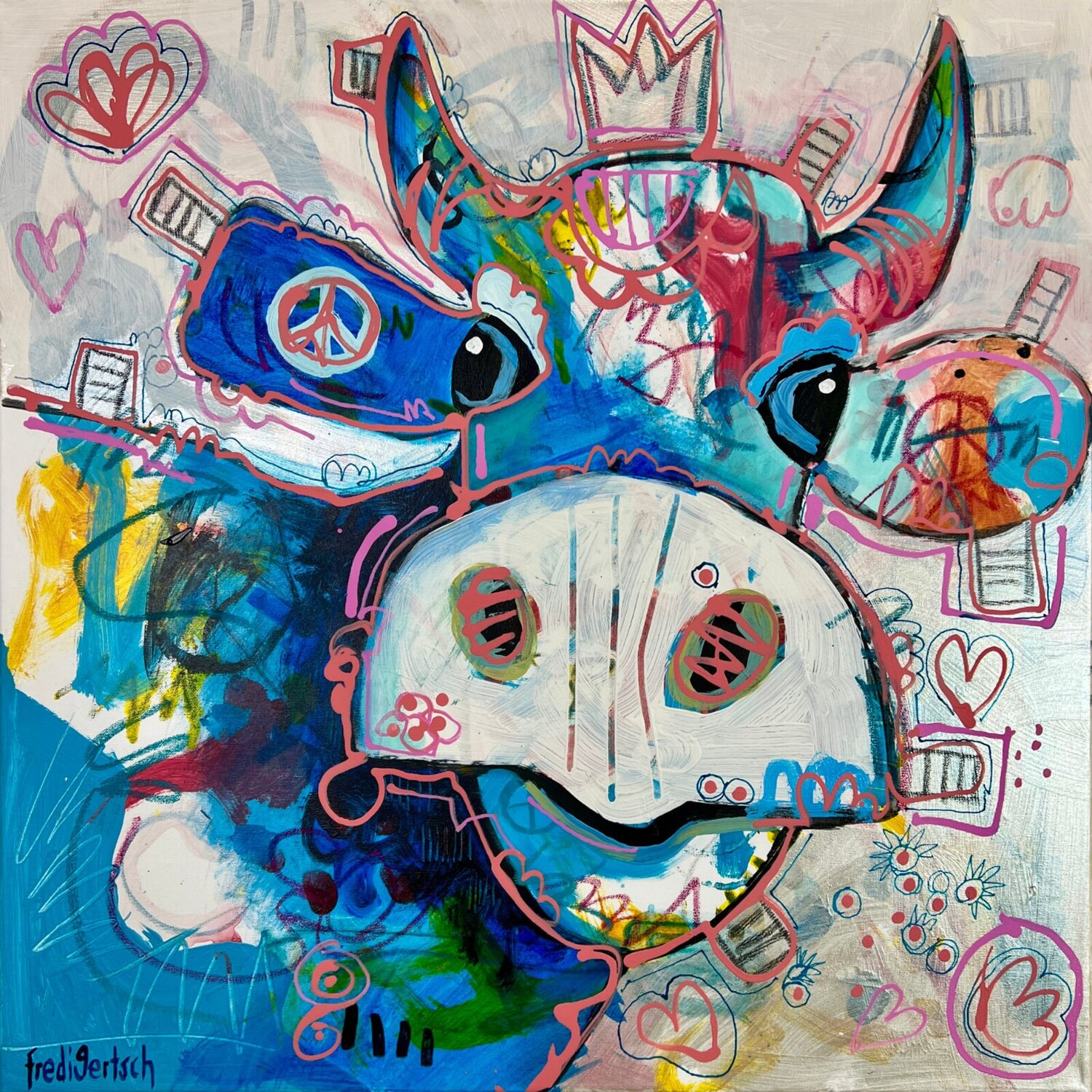 VoguLisi – Blue Harmony Fredi Gertsch Original painting for sale