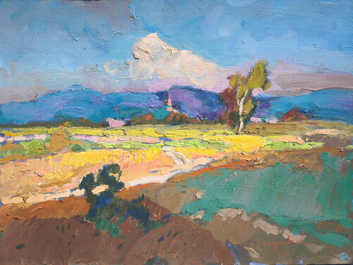 Flowering Field by Alexander Shandor, Painting for Sale on Select
