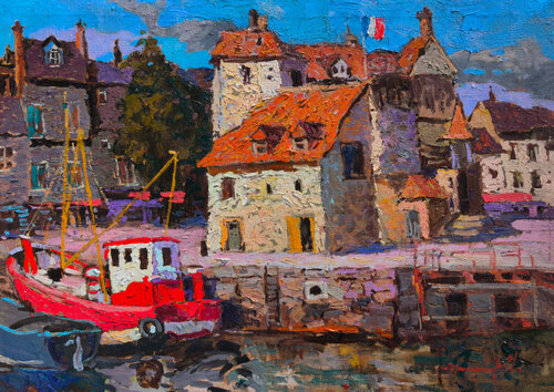 La Lieutenance, Honfleur by Alexander Shandor, Painting for Sale on Select