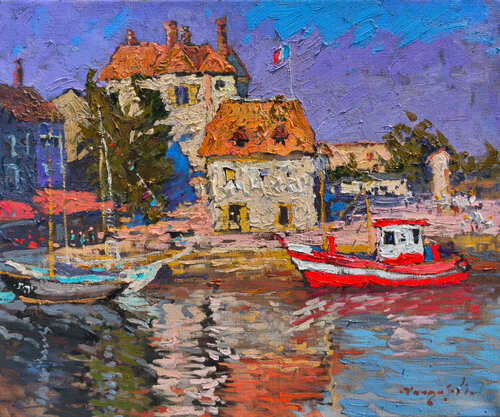 Honfleur Waterfront by Alexander Shandor, Painting for Sale on Select