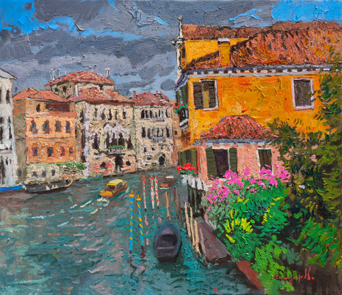 On the Waters of Venice by Alexander Shandor, Painting for Sale on Select