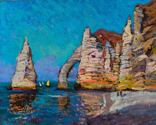 Etretat Shore by Alexander Shandor, Painting for Sale on Select