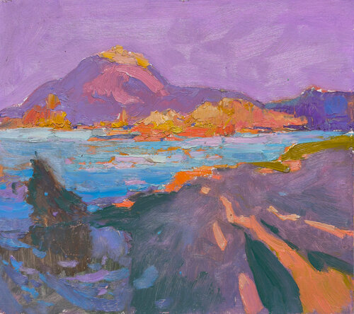 View of Khust by Alexander Shandor, Painting for Sale on Select