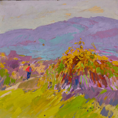 Walking in the Field by Alexander Shandor, Painting for Sale on Select