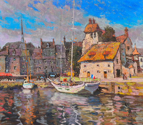 Historic Honfleur by Alexander Shandor, Painting for Sale on Select