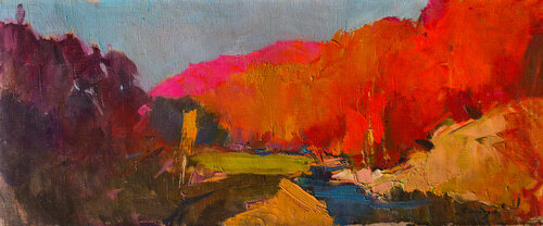 Red Trees by Alexander Shandor, Painting for Sale on Select