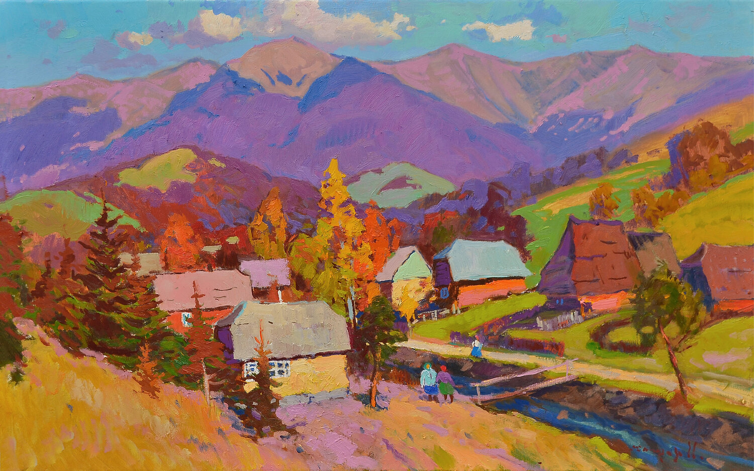 Hutsul Autumn Alexander Shandor Original painting for sale