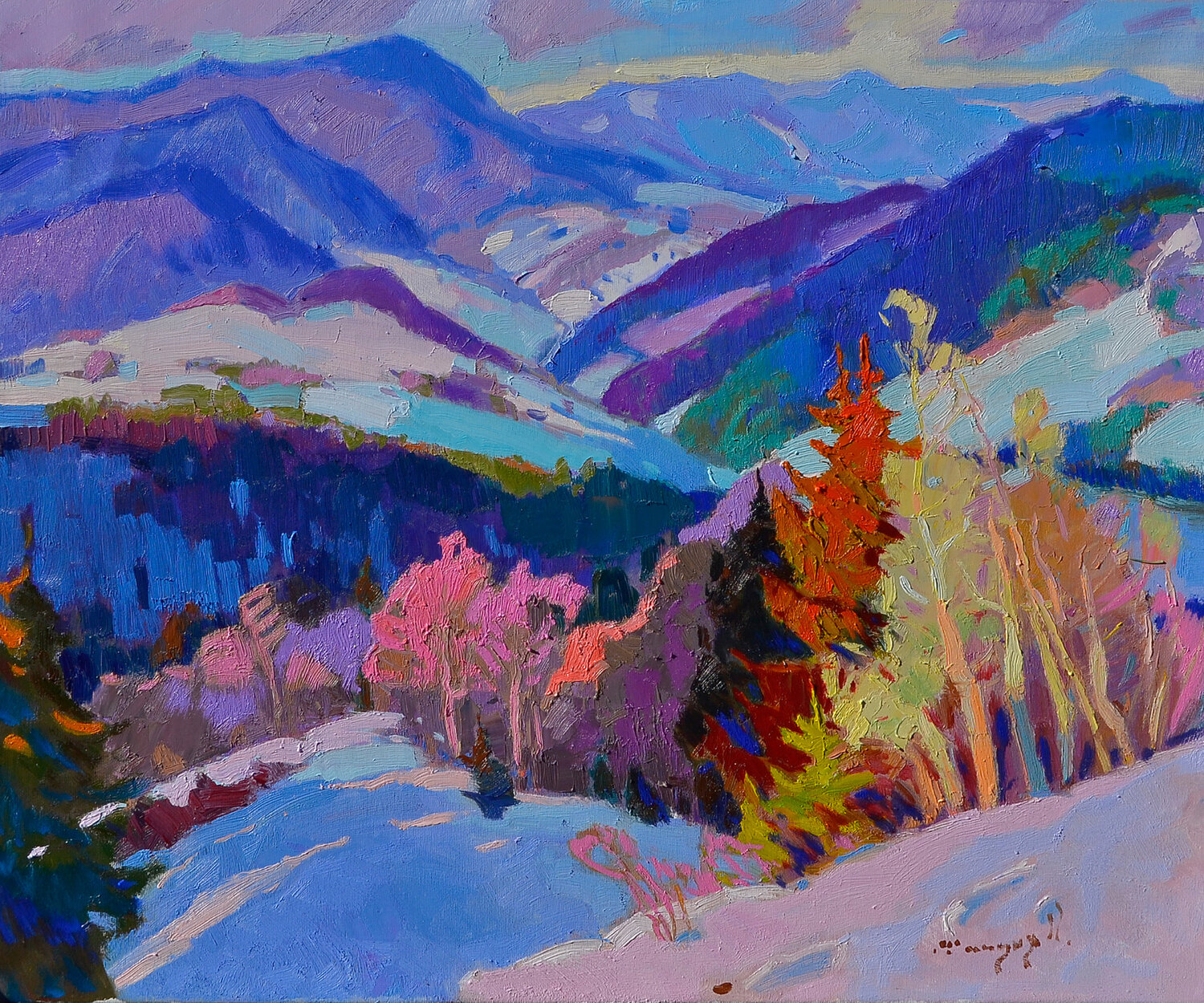 Winter Mizhhirya Alexander Shandor Original painting for sale