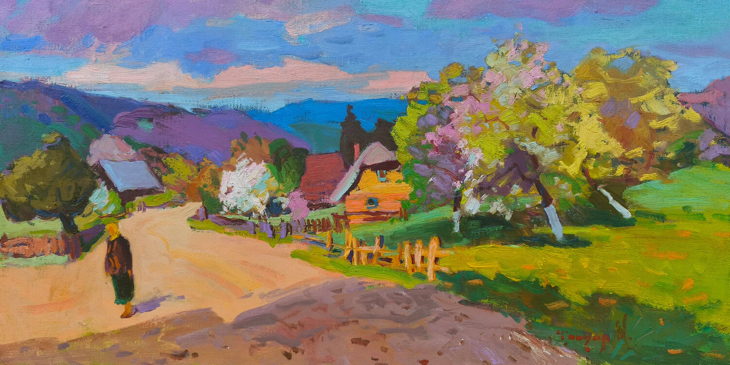 Home Among Flowers Alexander Shandor Original painting for sale