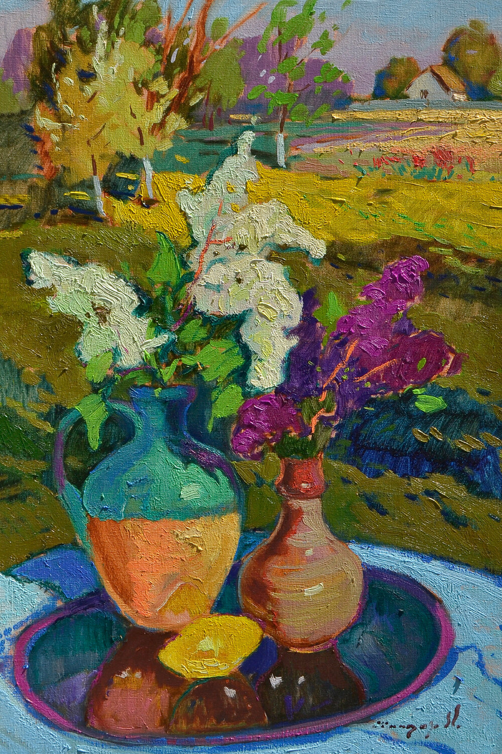 Lilac in Ceramics Alexander Shandor Original painting for sale
