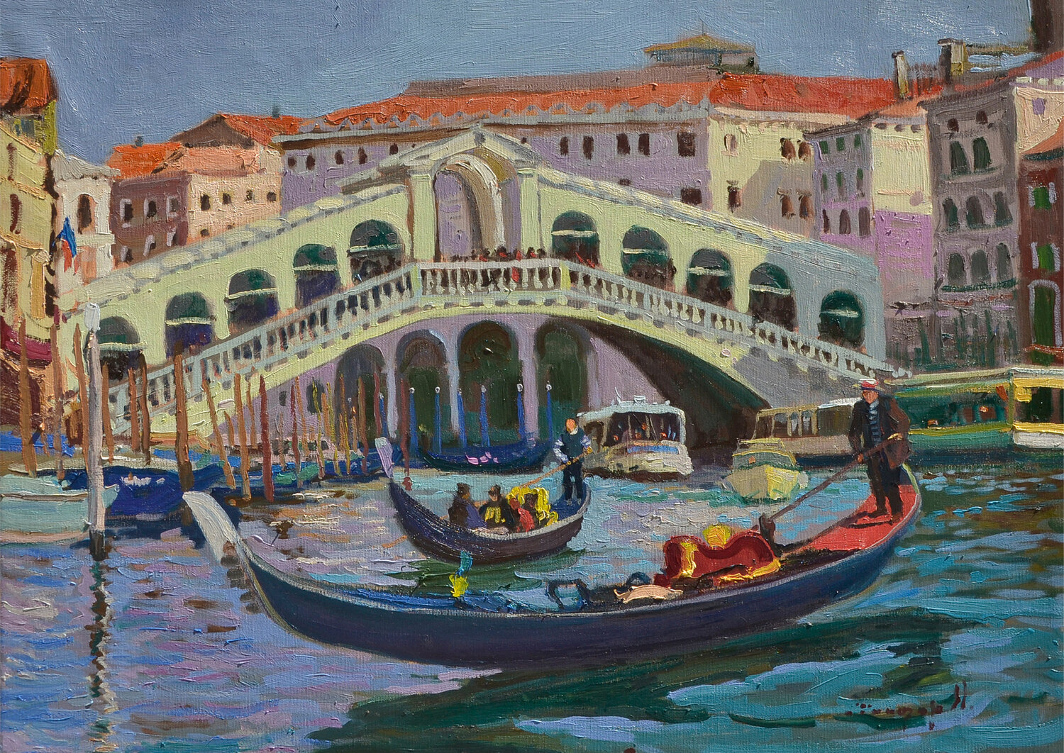 Rialto Bridge Alexander Shandor Original painting for sale