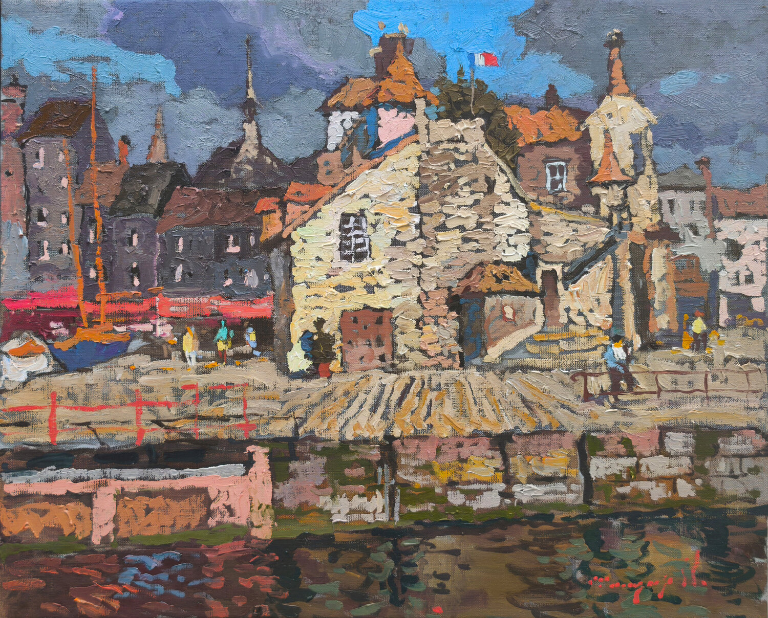 Moody Honfleur Alexander Shandor Original painting for sale